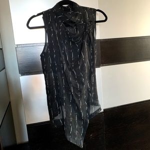 Ann Demeulemeester Black and White Silk Top